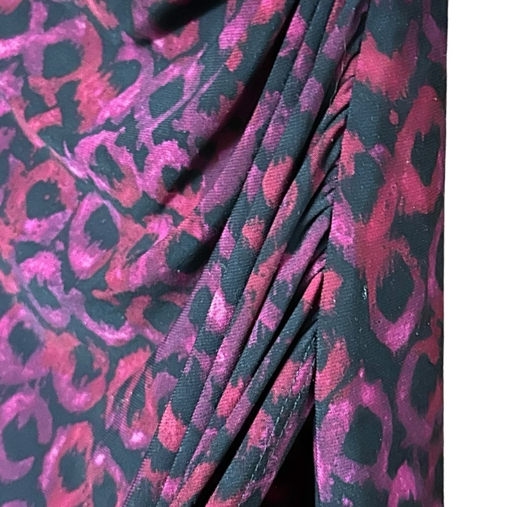 Lauren Ralph Lauren Purple/Burgundy Black‎ Stretch Jersey Ruched Details Dress 8 - Picture 5 of 13